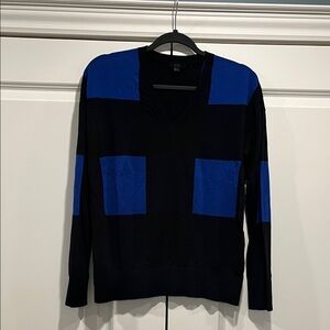 COS V-Neck Sweater in Black and Blue